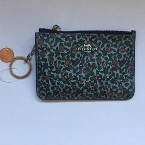 Coach floral zip coin purse / wallet
